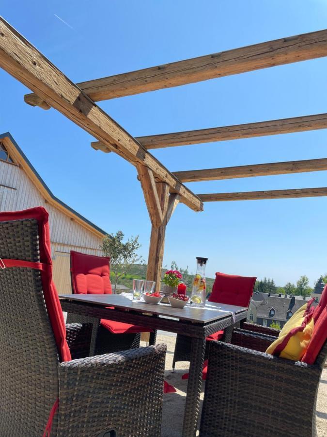 Chalet-Ferienwohnung Schlossblick, 51 Qm, Wellness/Fitness/Sauna - Bergroedelhof Feilitzsch Esterno foto